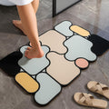 ABTER 5D Puzzle Style Rubber Floor Mat, Colorful AntiSlip Bathroom and Door Mat for Home, Living Room and Bath Area