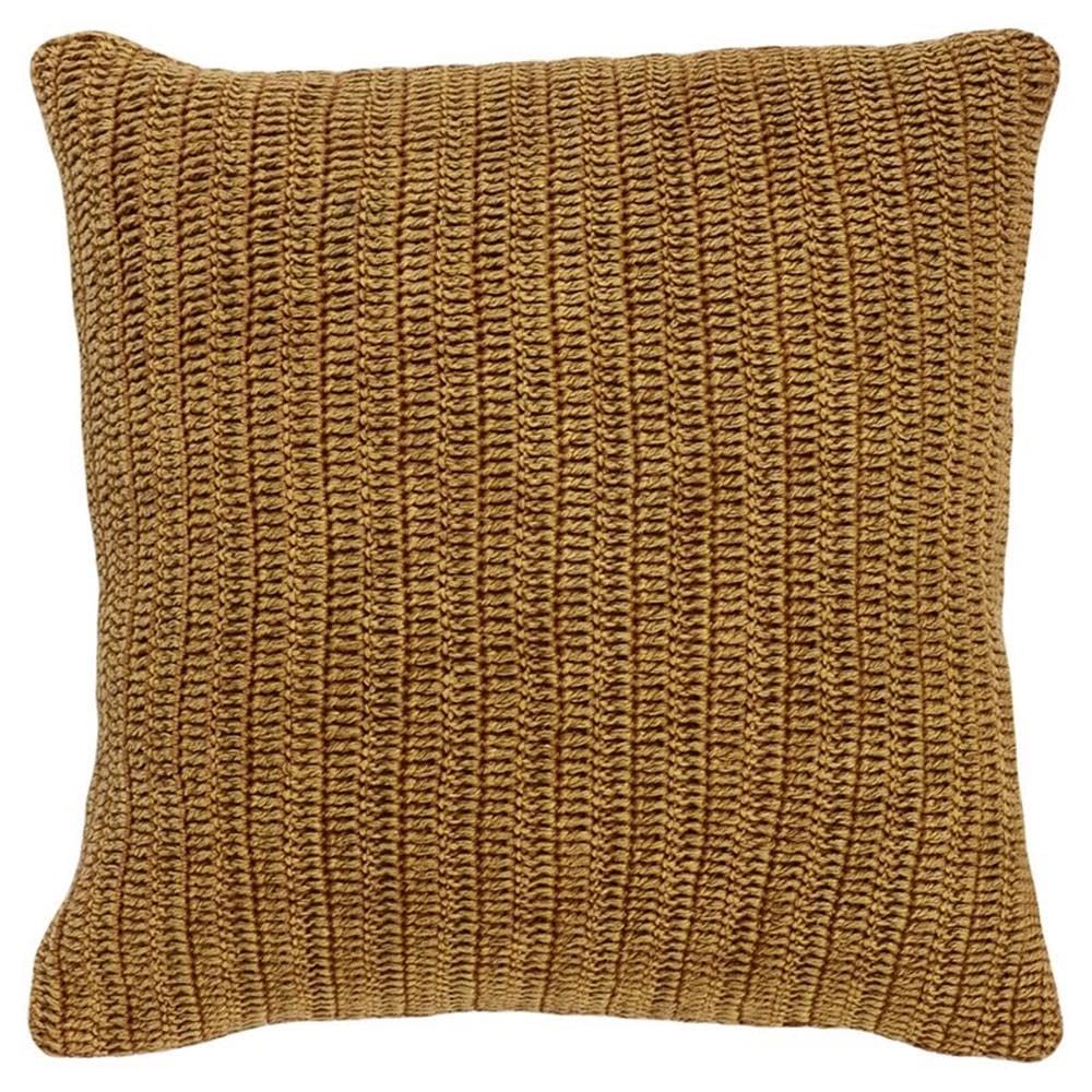 Kosas Home Marcie 22X22 Belgian Flax Linen Fabric Throw Pillow In Honey Gold