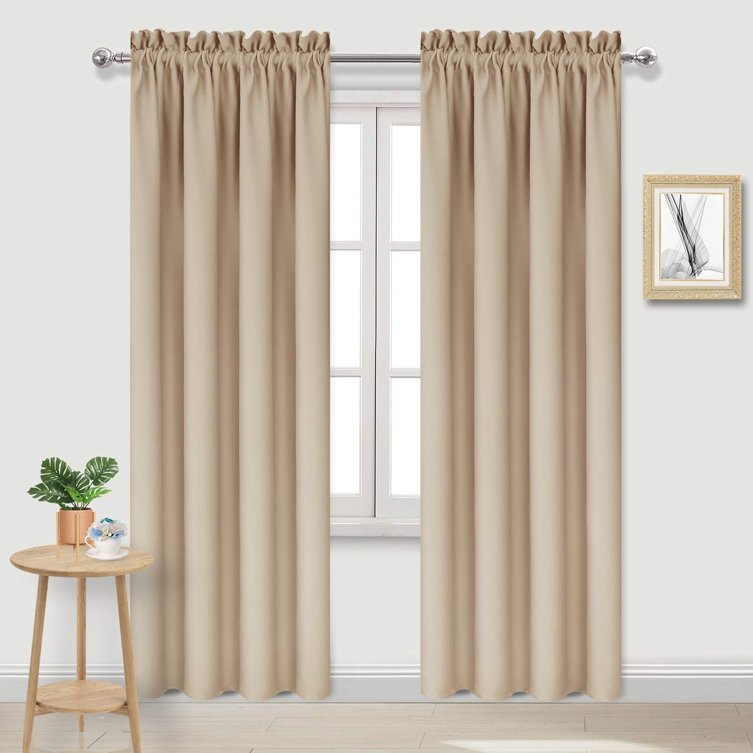 Dwcn Blackout Curtains Room Darkening Thermal Insulated Bedroom Curtains Window Curtain Panels, 42 X 84 Inches Long, Set Of 2 Be