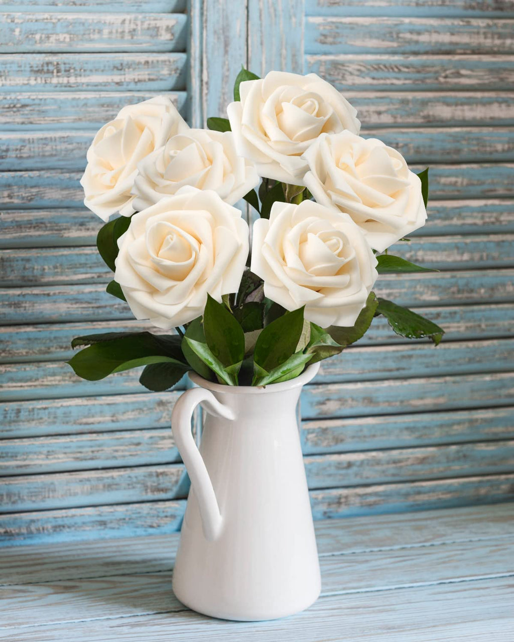 Joylex Artificial Flowers Realistic Roses, 25Pcs Real Looking Fake Roses With Stem For Diy Wedding Bouquets Centerpieces Bridal