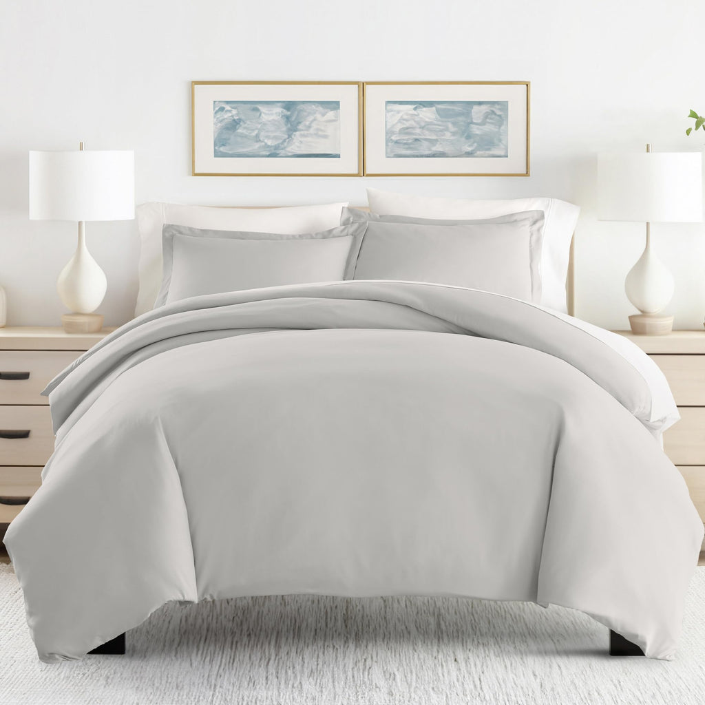 Ienjoy Home Hotel Collection Soft Brushed Microfiber Duvet Cover Set, King, Lgray (Bll-Duvet -King-Lgray)