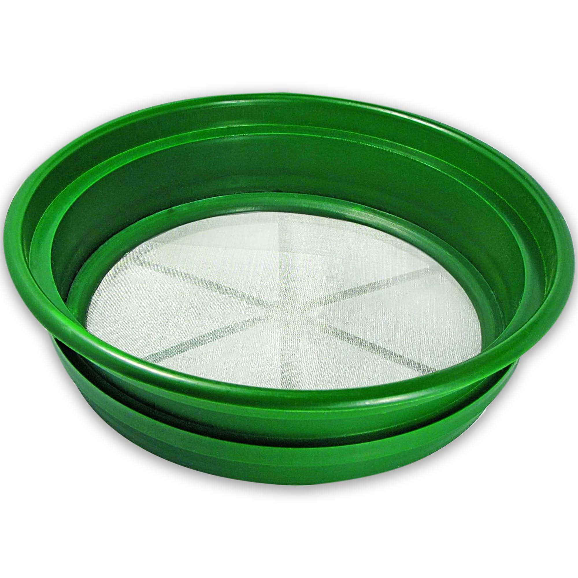 Se 13 1/4 Inch Stackable Classifier Gold Prospecting Pan - 1/50 Inch Stainless Steel Mesh Sifting Pan, Green