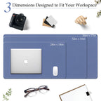Towwi Pu Leather Desk Pad With Suede Base, Multi-Color Non-Slip Mouse Pad, 24    X 14    Waterproof Desk Writing Mat, Large Desk
