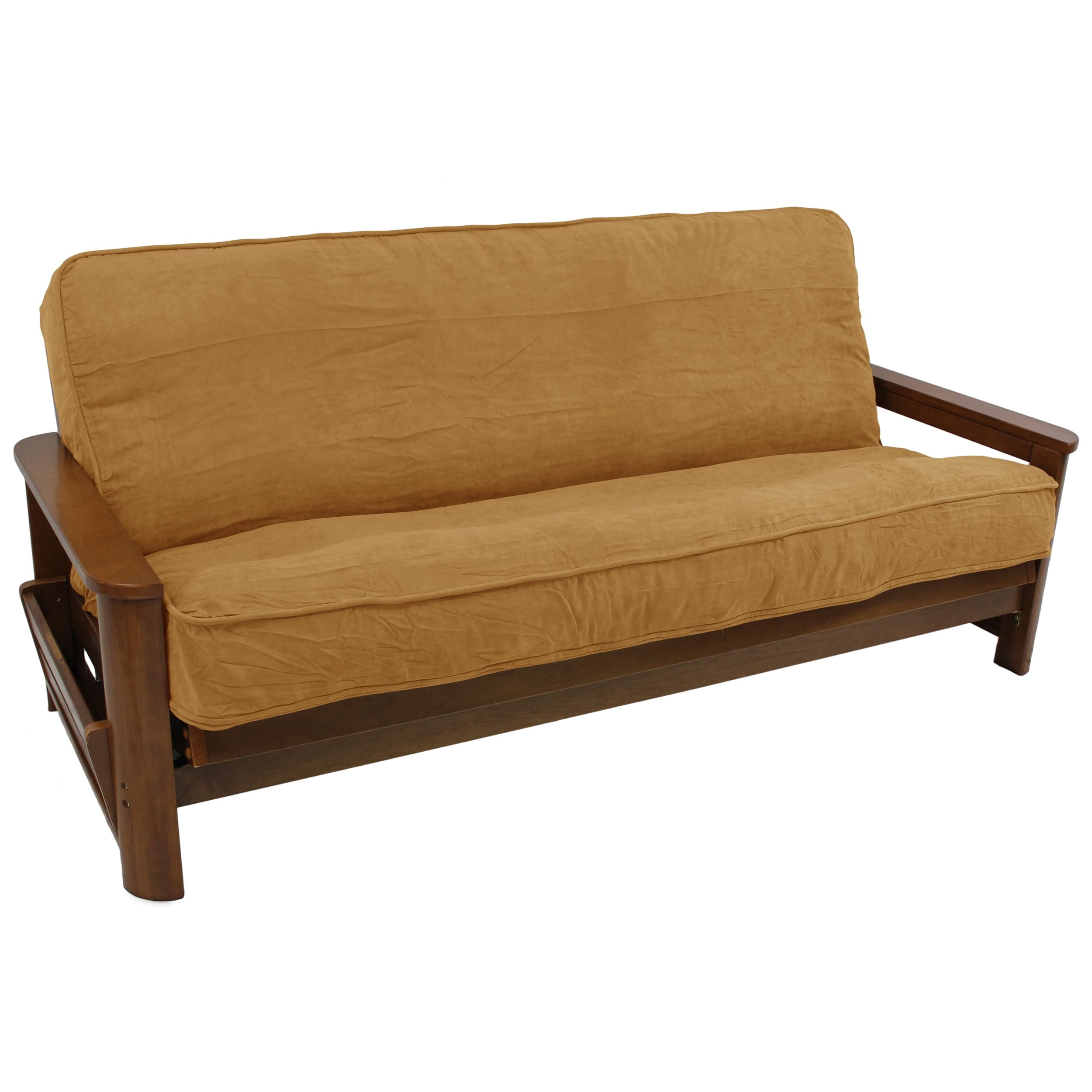 Blazing Needles Solid Microsuede Double Corded 8&quot; to 9&quot; Futon Cover, Full, Camel