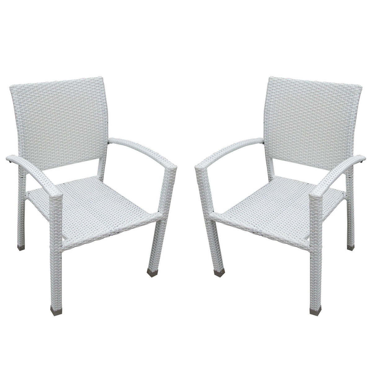 Bella Dining Chair Outdoor Patio, White, Set Of 2