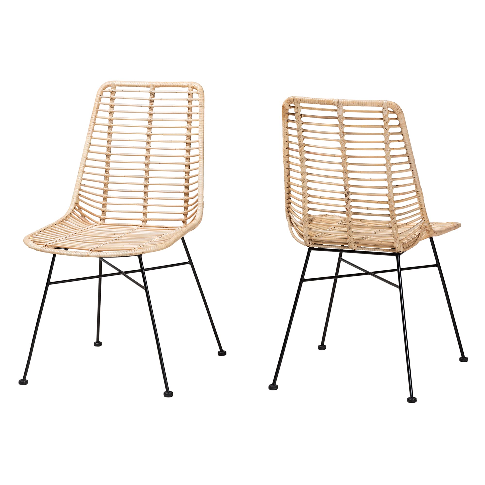 Bali & Pari Manhattan Natural Rattan Dining Chair, 2-Piece Set