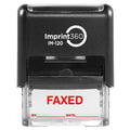 Supply360 As-Imp1107R - Faxed Stamp With By: & Date:, Red Ink, Heavy Duty Commerical Self-Inking Rubber Stamp, 9/16 ' X 1-1/2 '