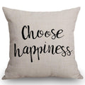SSOIU Choose Happiness Throw Pillow Covers Farmhouse Decorative Square Pillow Covers 18x18 Inches for Farmhouse Home Decor