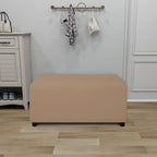 Purefit Super Stretch Soft Form Fit Ottoman Cover Rectangle - Ottoman Slipcovers For Foot Stool & Folding Storage Furniture For Living Room With Nonslip Elastic Bottom (Small, Camel)