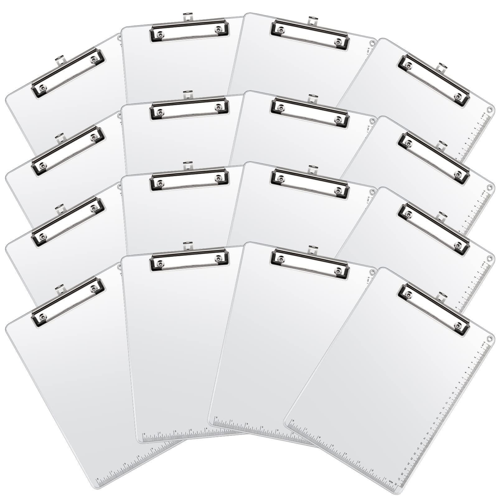 16 Pieces Metal Clipboard, A4 Letter Size 12.5 X 9 Inch Aluminum Edge Document Holder With Scale Aluminum Edge Clipboard With Lo