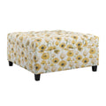 Madrona Burke Mia Golden Poppy Storage Ottoman with Durable Upholstery and Wood Legs,MBU3623