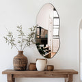 Delma Irregular Wall Mirror for Wall, Entryway, Bedroom, Asymmetrical Mirror with Hooks, Cloud Mirror, Aesthetic Mirror,Frameles