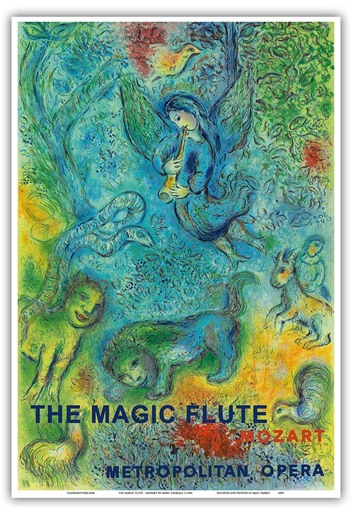 The Magic Flute - Mozart - Metropolitan Opera - Vintage Opera Poster by Marc Chagall c.1966 - Master Art Print (Unframed) 13in x