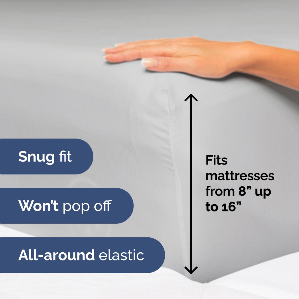 Full Size 4 Piece Sheet Set - Extra Soft, Breathable & Cooling Sheets - Hotel Luxury Durable Bed Sheets For Women & Men - Deep Pockets, Easy-Fit & Wrinkle-Free Sheets - Soft Grey Oeko-Tex Bed Sheets