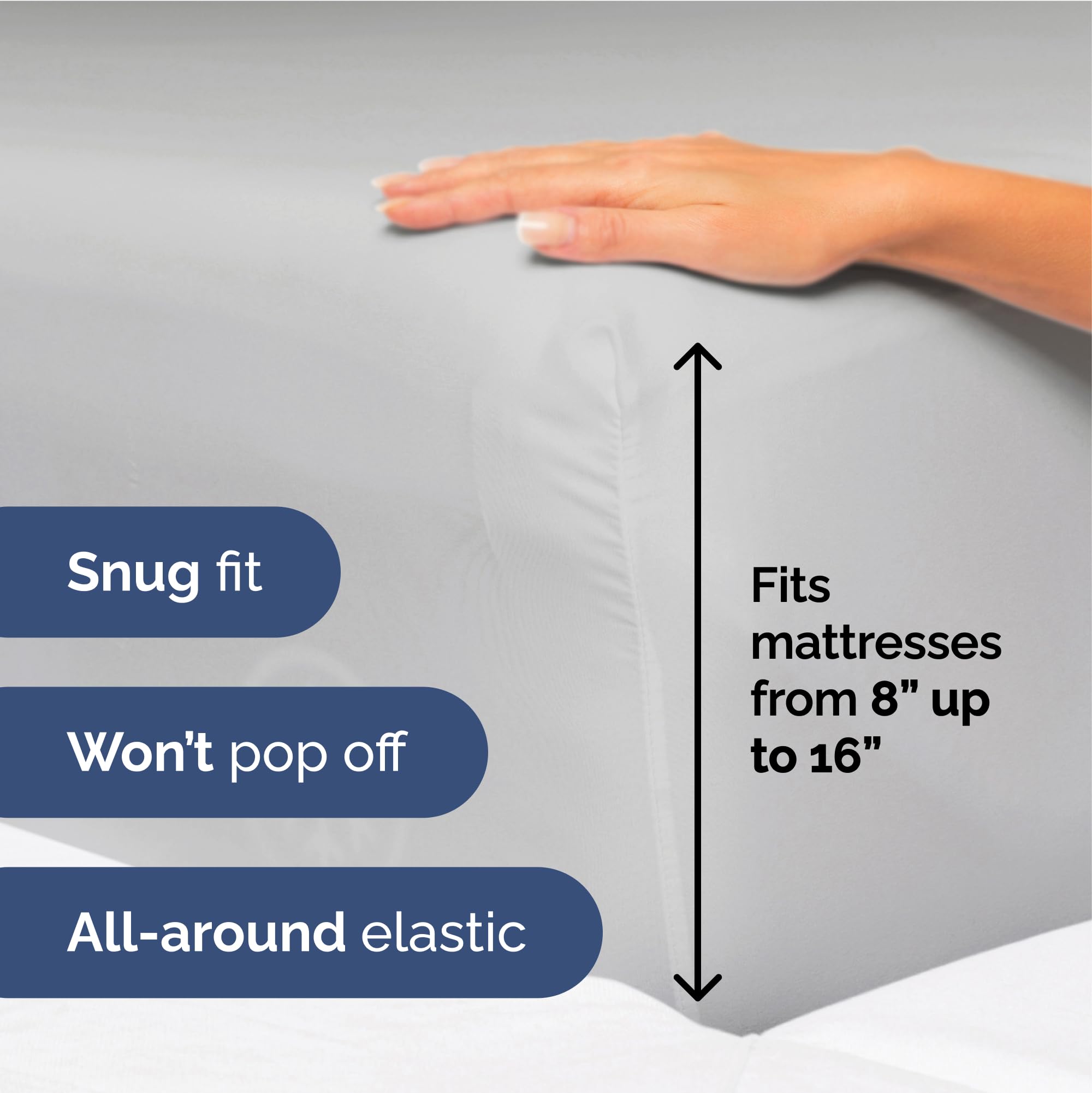 Full Size 4 Piece Sheet Set - Extra Soft, Breathable & Cooling Sheets - Hotel Luxury Durable Bed Sheets For Women & Men - Deep Pockets, Easy-Fit & Wrinkle-Free Sheets - Soft Grey Oeko-Tex Bed Sheets