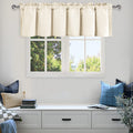 DWCN Valance Curtains for Basement, Kitchen Valance Solid Short Topper, Bathroom Curtain Valance Rod Pocket for Window Treatment