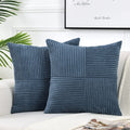 Fancy Homi 2 Packs Dusty Blue Decorative Throw Pillow Covers 16X16 Inch For Living Room Couch Bed Sofa, Farmhouse Boho Home Deco