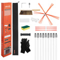 VEVOR Chimney Sweep Kit, 30 ft Maximum Extendable Length Chimney Sweep, Chimneys Cleaning Kit with Bristle Replacements & Goggle
