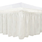 Biscaynebay Wrap Around Bed Skirts For King & Cal King Beds Short Drop Of 12', Ivory Adjustable Elastic Dust Ruffles Easy Fit W