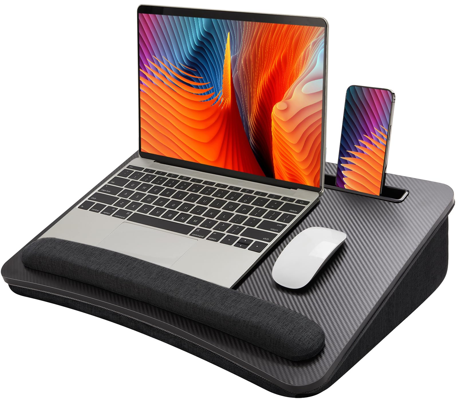 Huanuo Lap Laptop Desk - Portable Lap Desk With Cushion, Fits Up To 17 Inch Laptop, With Anti-Slip Strip & Storage Function For