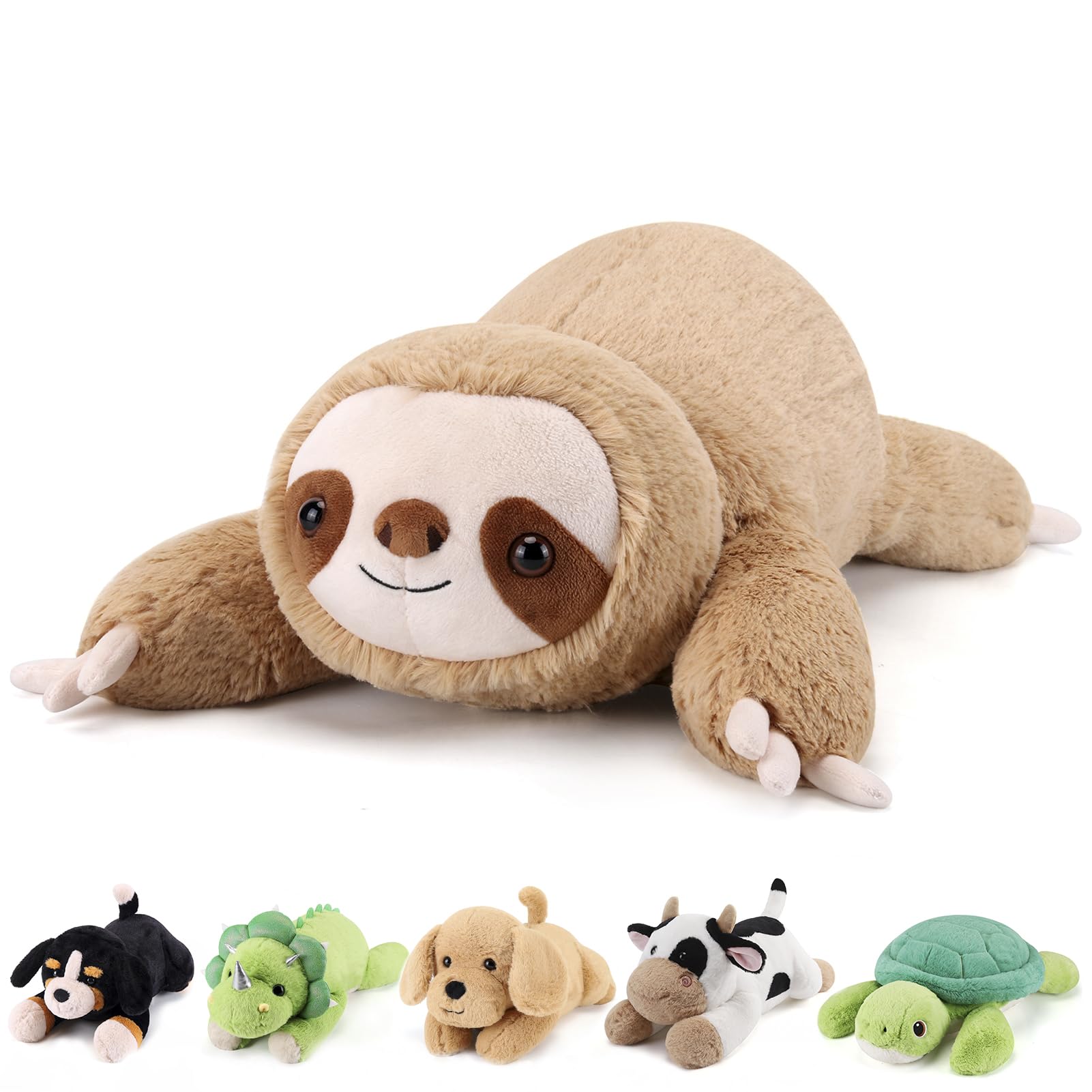 Gnomantic Sloth Weighted Stuffed Animals - 22 Inch 4.5 Pounds Weighted Plushies Sloth Stuffed Animals - Big Plush Pillow - Cute