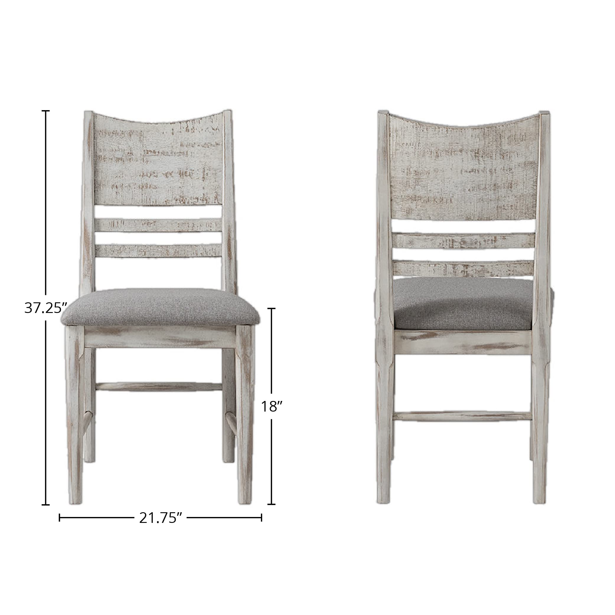 Intercon Moderen Rustic Side Chair, Weathered white