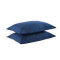 Marcielo 2-Piece Embroidered Pillow Shams, King Decorative Microfiber Pillow Shams Set, King Size (True Navy)