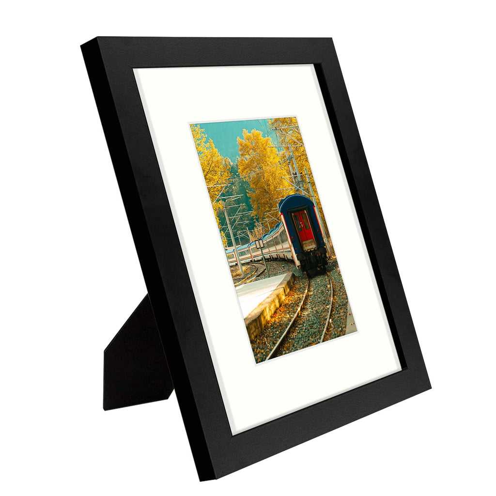 Golden State Art, 8X10 Picture Frame In Black, Display 5X7 With Mat Or 8X10 Without Mat, Tabletop Display And Wall Gallery Displ