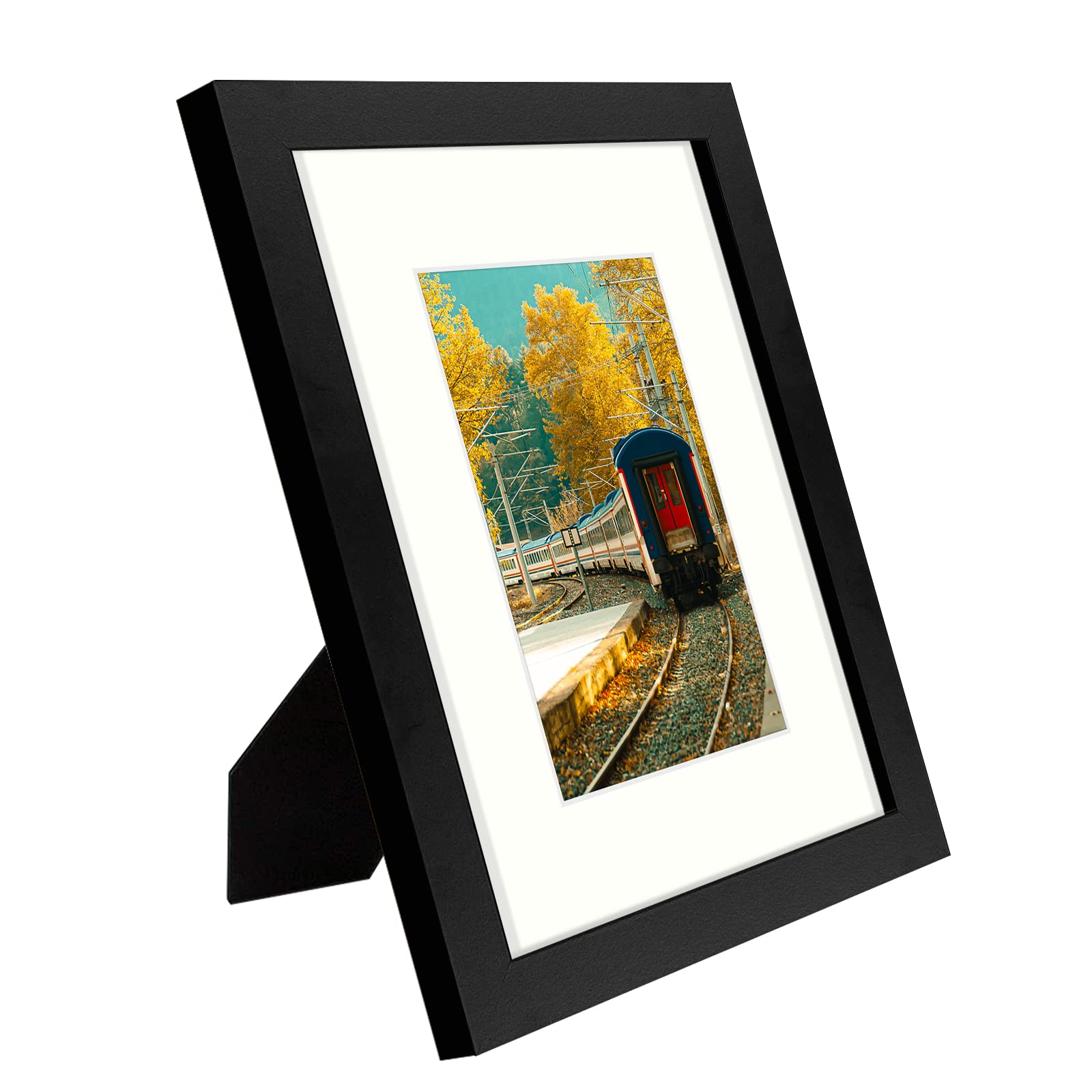 Golden State Art, 8X10 Picture Frame In Black, Display 5X7 With Mat Or 8X10 Without Mat, Tabletop Display And Wall Gallery Displ
