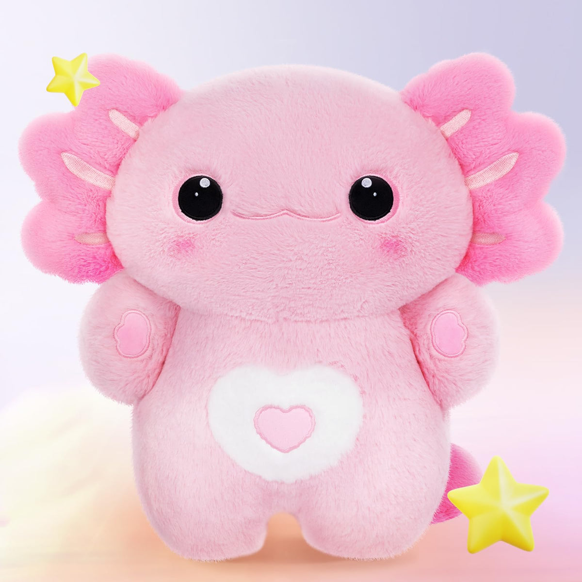 Mewaii Pink Axolotl Plush Toys, Kawaii Pink Axolotl Stuffed Animals Squishy Doll, Cuddly Pink Axolotl Plushie Pillow, Home Decor