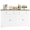 FOTOSOK Sideboard Buffet Cabinet with Storage, 55 Large Kitchen Storage Cabinet with 2 Drawers and 4 Doors, Wood Coffee Bar Cabi