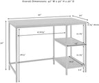 Crosley Furniture Brooke Small Home Office Desk With Storage Shelves, Washed Oak