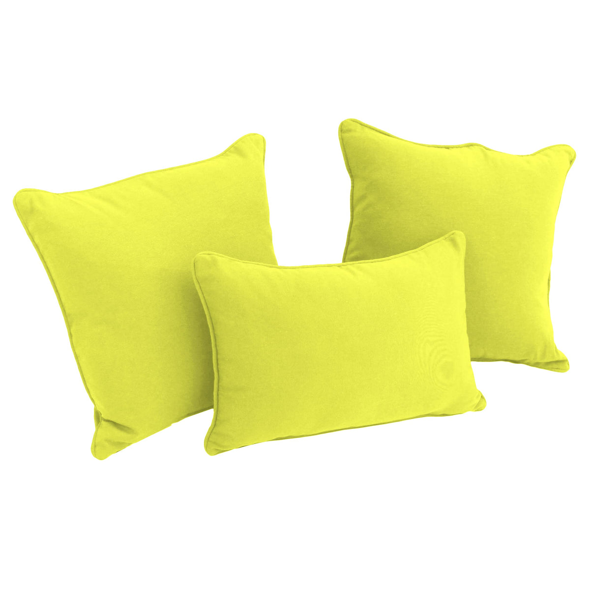 Blazing Needles Corded Twill Throw Pillows (Set of 3), Mojito Lime