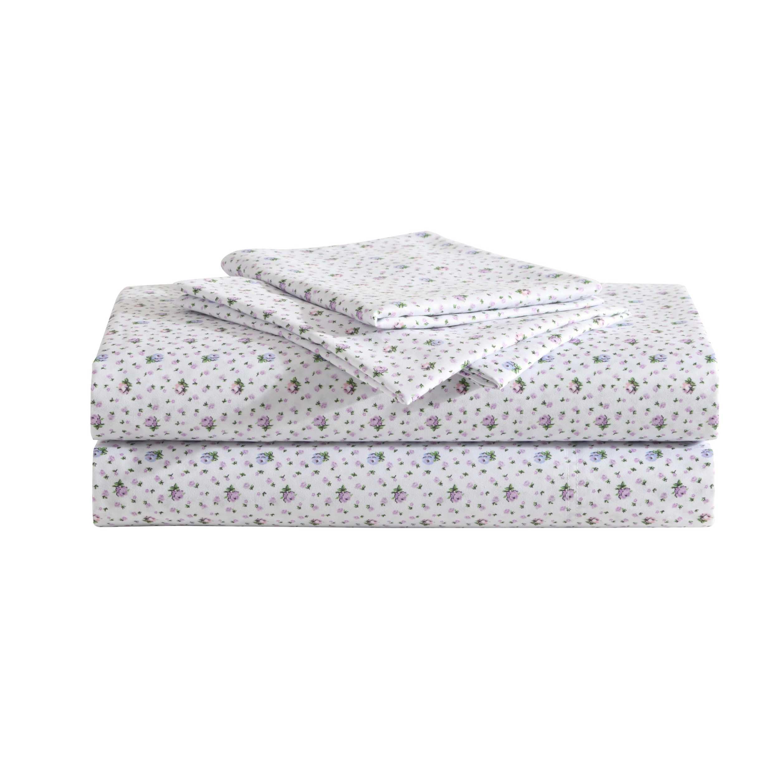 Betsey Johnson - Twin Xl Sheets, Soft & Lightweight Bedding, Fade & Wrinkle Resistant (Pretty Floral Ditsy Purple, Twin Xl)