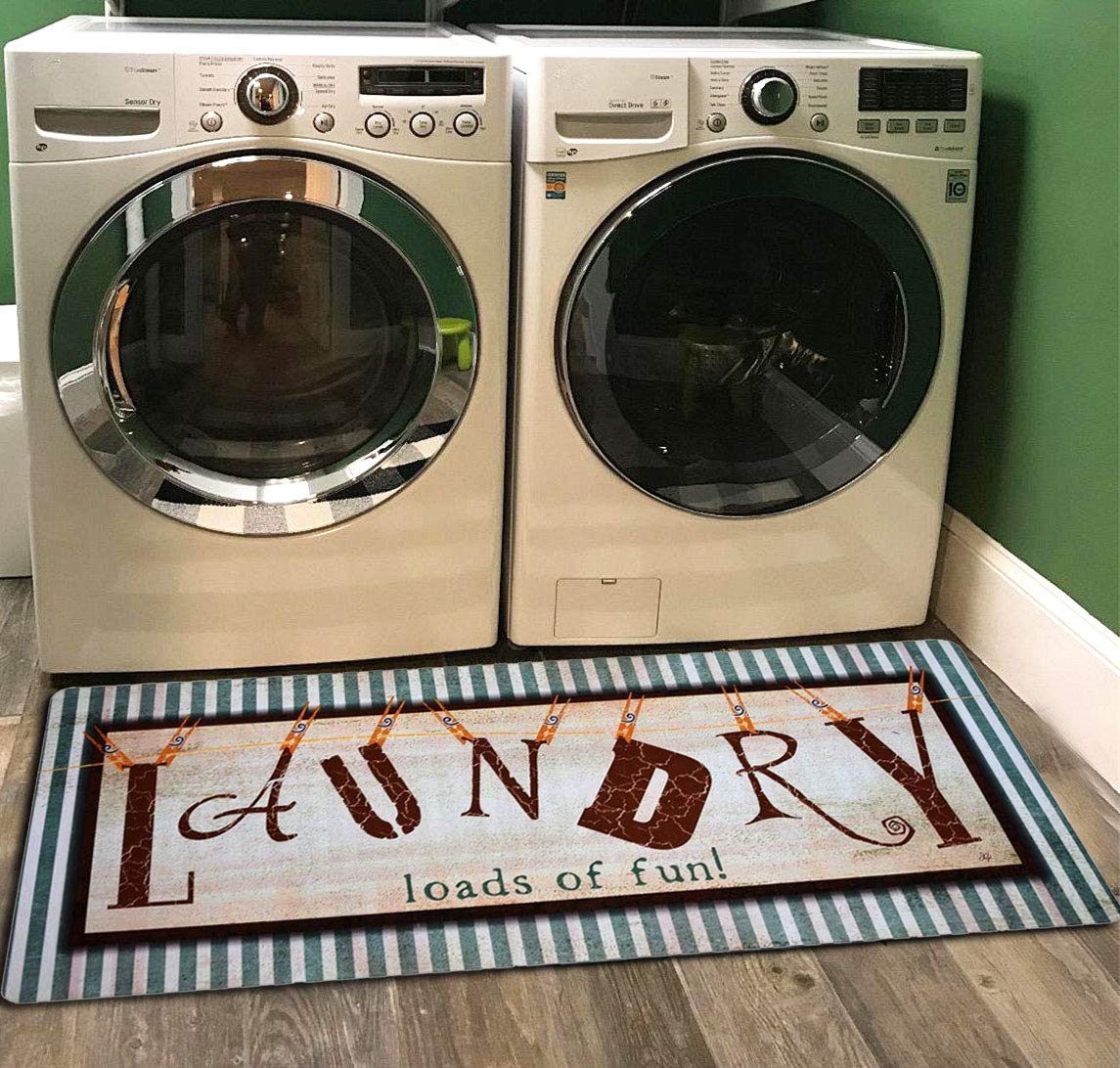 UKELER Laundry Rug, Non Skid Laundry Room Cheap Wash House Mat Waterproof Floor Runners for Bath Room 48x20