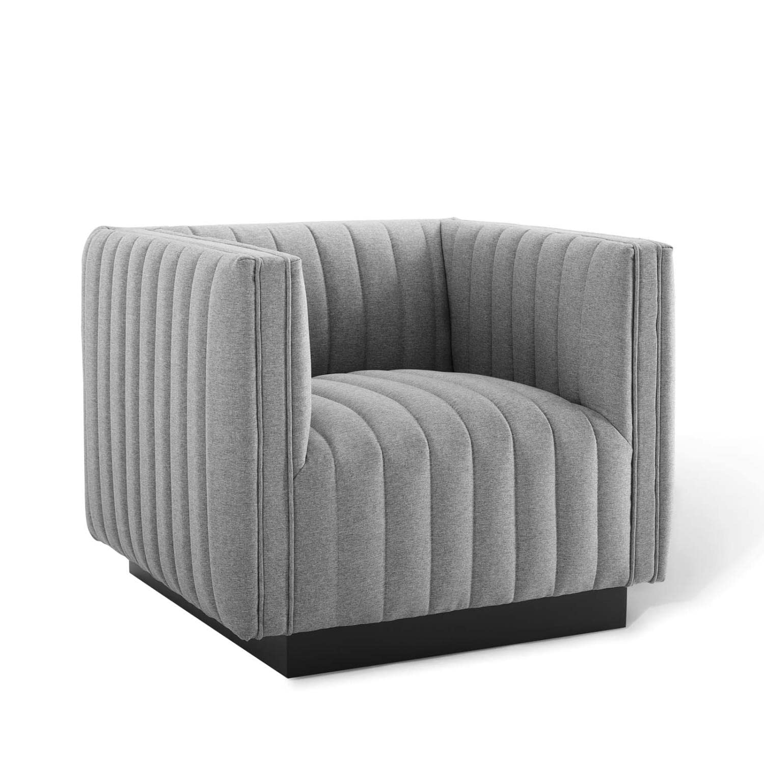 Modway Eei-5045-Lgr Conjure Tufted Armchair Upholstered Fabric Set Of 2, Light Gray