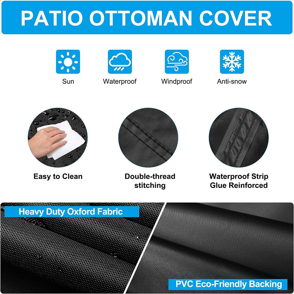 Patio Table Cover 100% Waterproof, 107.8X82.2X27.9 Inch Outdoor Table Cover Rectangular, Patio Furniture Cover For Dinning Furniture, Picnic Coffee Tables Chairs And Sofas, Black
