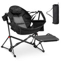 Ainfox Hammock Camping Chair with Footrest, Foldable Portable Rocking Chairs for Adults Outside Swinging Camp with Cup Holder Pi