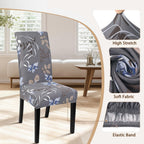 Searchi Dining Room Chair Covers Set Of 4, Stretch Printed Kitchen Chair Slipcovers Removable Washable Parsons Chair Covers Protector For Dining Room, Hotel, Ceremony (Flower Pattern4)