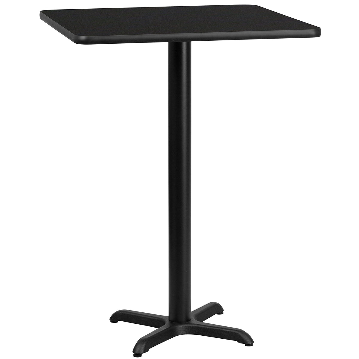 Flash Furniture Stiles 30'' Square Black Laminate Table Top With 22'' X 22'' Bar Height Table Base