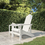 vidaXL Weather-Resistant Adirondack Patio Chair - Durable HDPE White Garden Armchair with Steel Frame, Easy to Maintain, Comfortable Design, Suitable for All Weather Conditions
