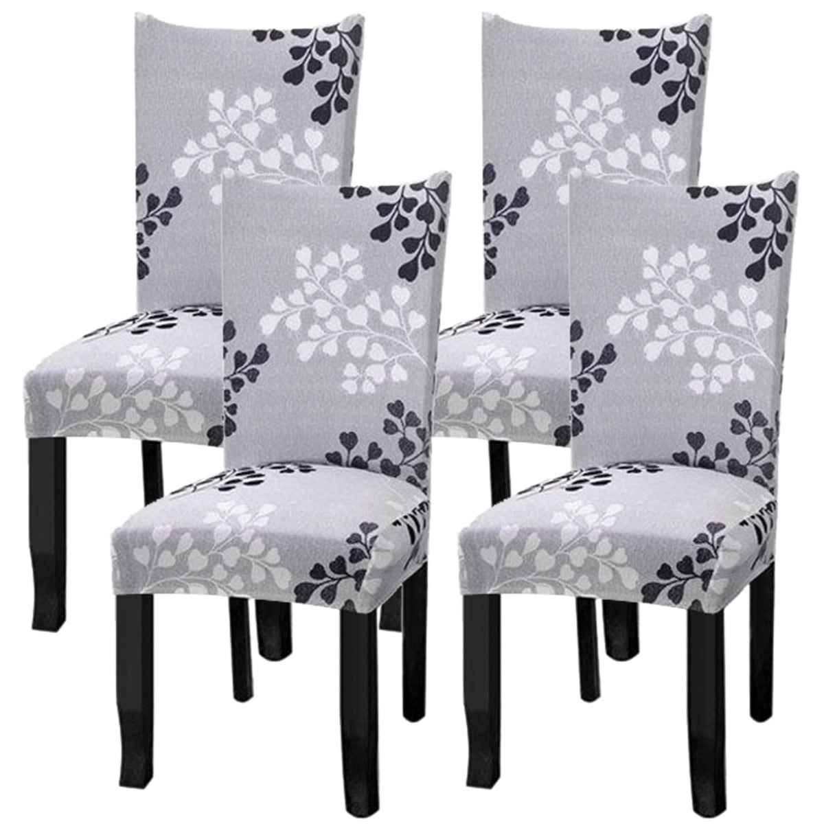Fuloon 4 Pack Super Fit Stretch Removable Washable Short Dining Chair Protector Cover Seat Slipcover For Hotel, Dining Room, Ceremony, Banquet Wedding Party