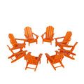 Westintrends Outdoor Folding Hdpe Adirondack Chairs For Patio, Backyard, Balcony, Comfortable Seat And All Weather Resistant (Set Of 8), Orange