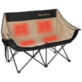 REALEAD Heated Double Camping Chair - Heated Loveseat Camping Chairs for Adults with 3 Heat Levels and 4 Heating Zones - Oversiz