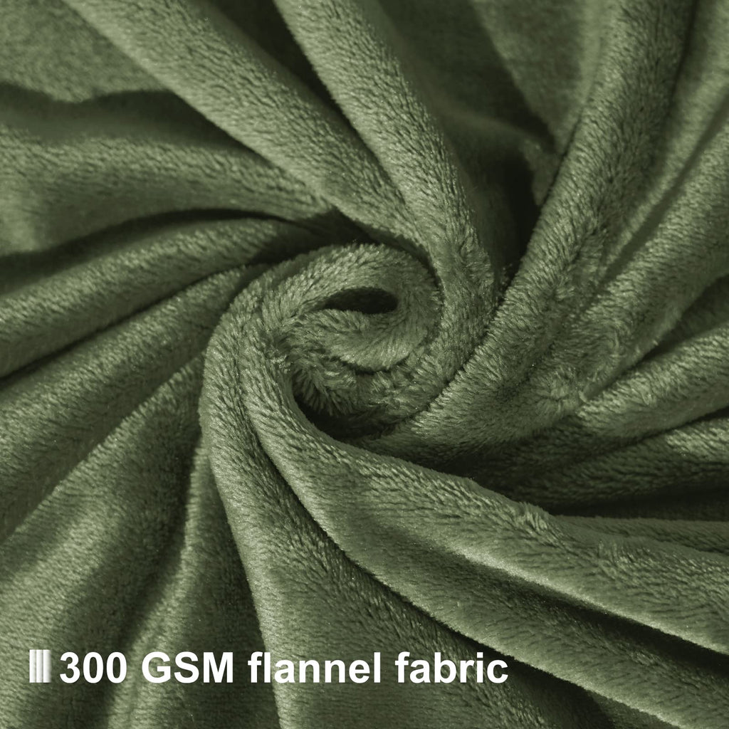 Phf Oversized King Fleece Blanket 120'X120', No Shed No Pilling Big Soft Blanket, Extra Large 10'X 10' Lightweight Blanket For Bed, Sofa Travel And Camping, Suitable For All Season, Olive Green