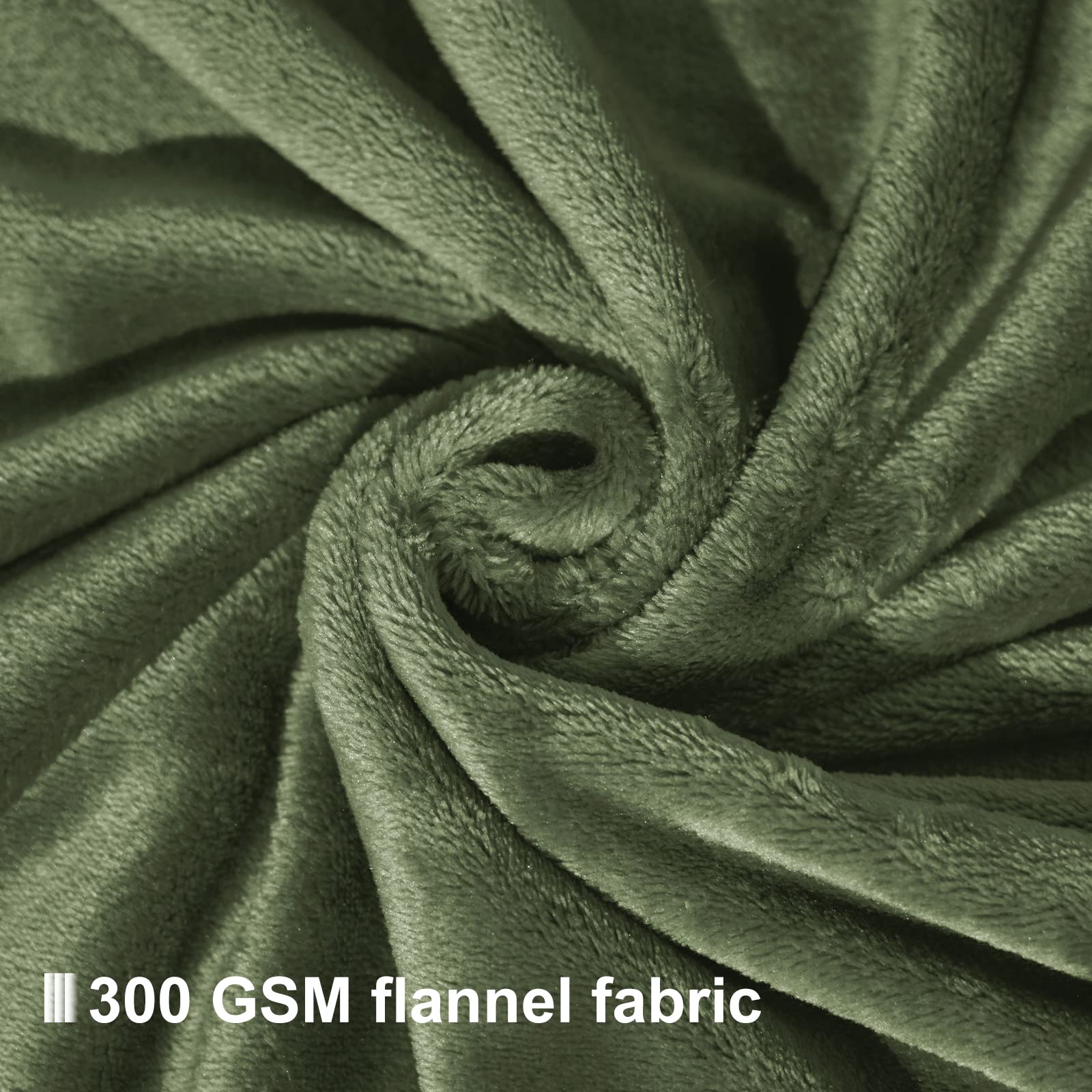Phf Oversized King Fleece Blanket 120'X120', No Shed No Pilling Big Soft Blanket, Extra Large 10'X 10' Lightweight Blanket For Bed, Sofa Travel And Camping, Suitable For All Season, Olive Green