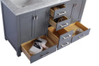 Laviva Wilson 60 - Grey Cabinet Matte White Viva Stone Solid Surface Countertop