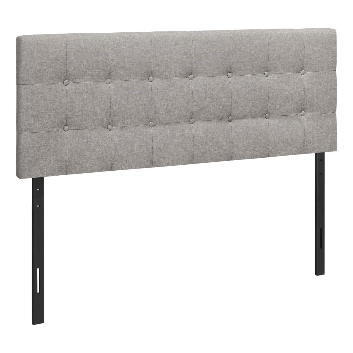 Monarch Specialties I 6003Q Bed, Headboard Only, Queen Size, Bedroom, Upholstered, Linen Look, Grey, Transitional