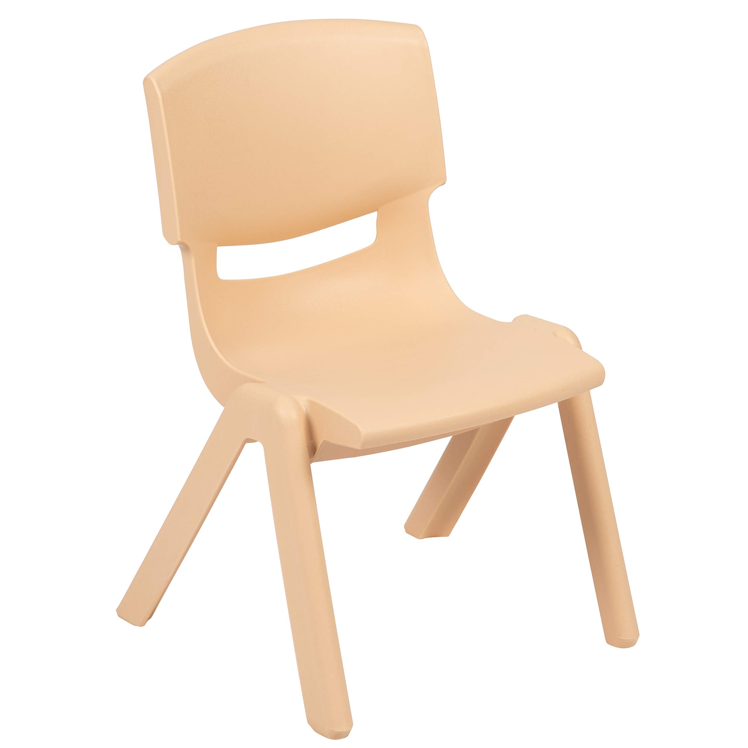 Flash Furniture Whitney 2 Pack Natural Plastic Stackable School Chair with 10.5&quot; Seat Height