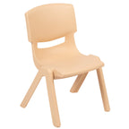 Flash Furniture Whitney 2 Pack Natural Plastic Stackable School Chair with 10.5" Seat Height